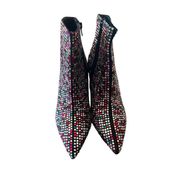 Wild Pair Ingrid Pointed Toe Bling Dress Booties Rhinestone Multi Color NEW 7 - Picture 3 of 9